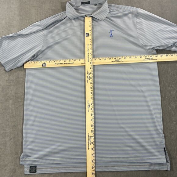 Turtleson Mens XXL Blue Green Striped Golf Polo Shirt - Picture 4 of 6